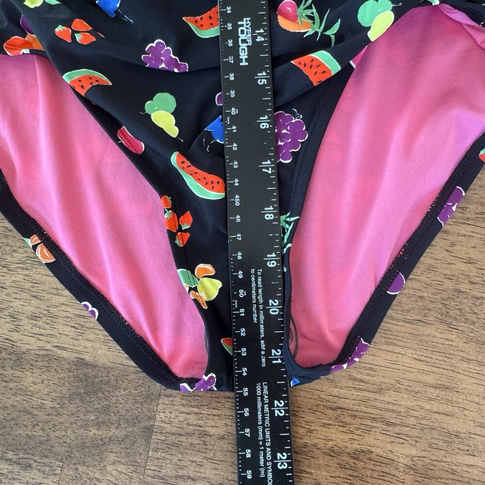 NEW Kate Spade Women’s Bandeau One-Piece Swimsuit Black Fruit Print SMALL - Picture 10 of 11